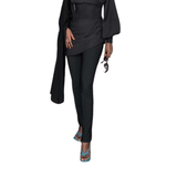 Bahira Draped High Neck Top and Slim Ankle Pants