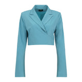 Maida Cropped Wrap Long Sleeve Blazer