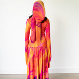 Sunset Maxi Dress with Long Flowy Sleeves