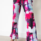 Lara Printed High Waist Plisse Pants