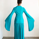 Ocean Maxi Dress with Long Flowy Sleeves