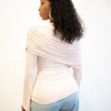 Lira Long Sleeved Draped Shoulder Top