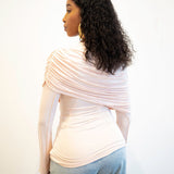 Lira Long Sleeved Draped Shoulder Top