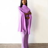 Tiwa Cape Top and Plisse Skirt Set in Lilac