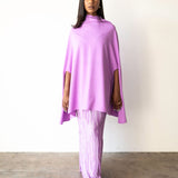 Tiwa Cape Top and Plisse Skirt Set in Lilac