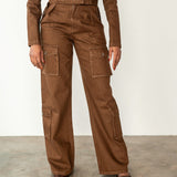 The Ultimate Denim Cargos in Chocolate