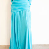 Lira Draped Maxi Skirt Aqua